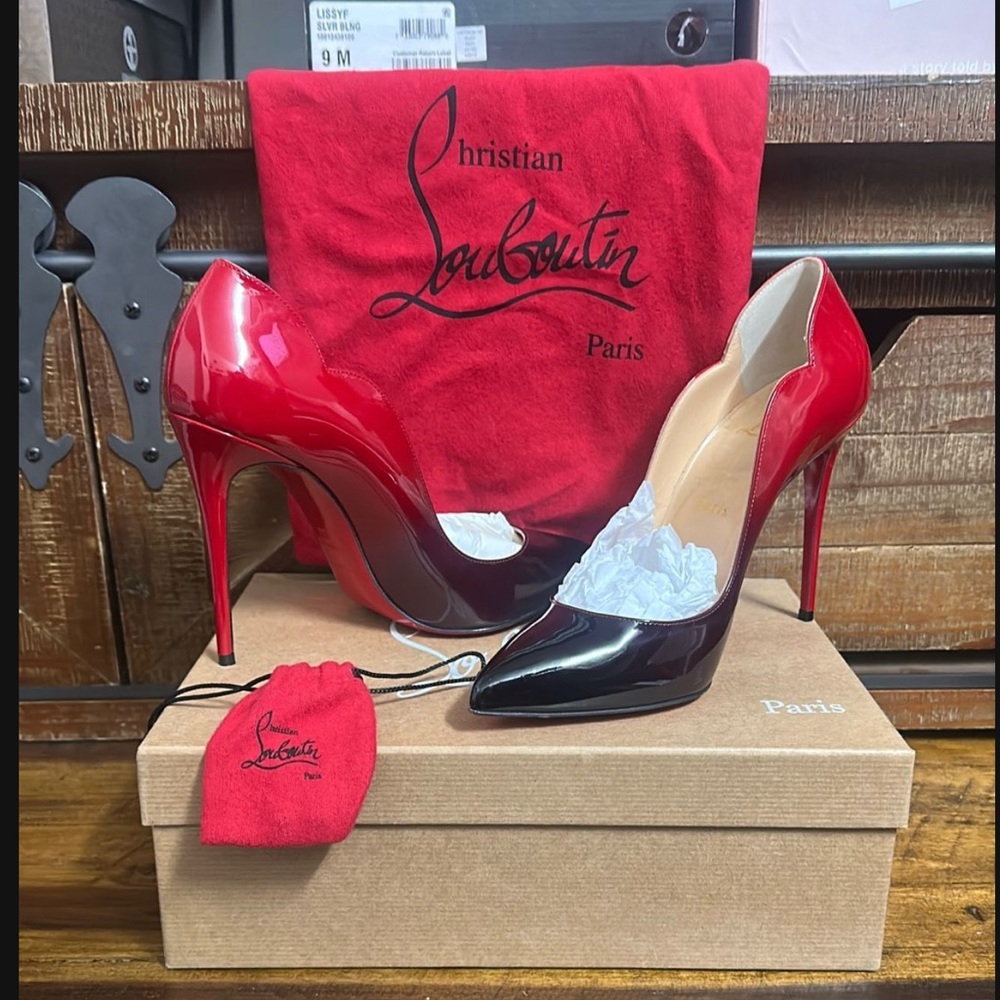 Christian Louboutin Red and Black Stiletto Heels